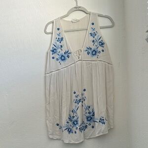 Boho Floral Embroidered Top